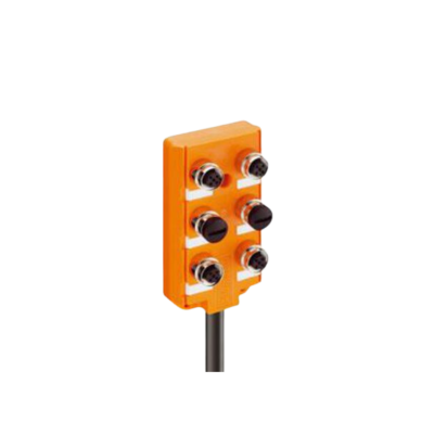 6-poorts M12 actuator/sensor-verdeelbox met kabel